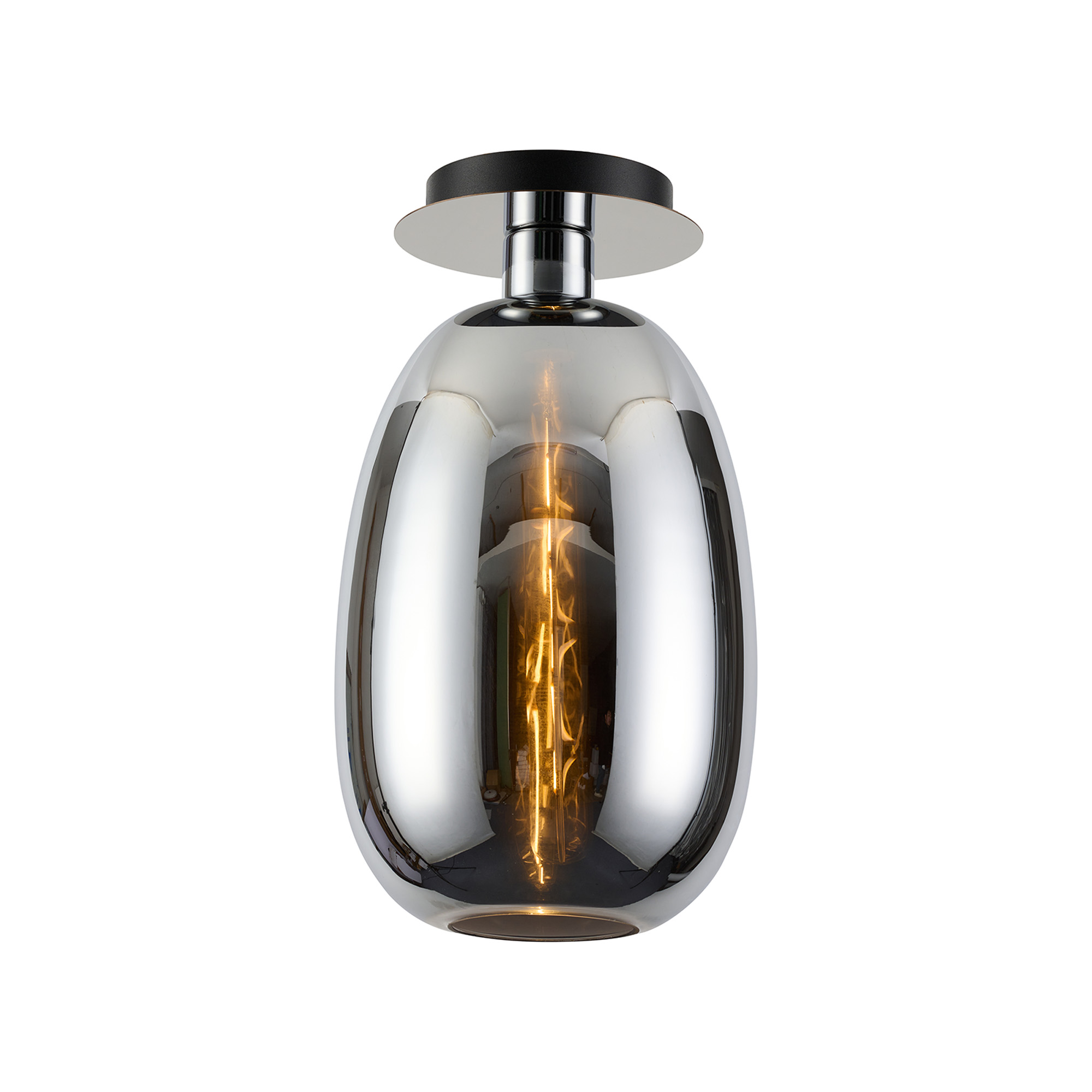 Lori Polished Chrome Ceiling Lights Deco Flush Fittings